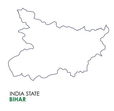 Bihar map of Indian state. Bihar map vector illustration. Bihar vector map .. Stock Illustration