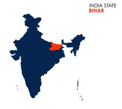 Bihar map of Indian state. Bihar map vector illustration. Bihar vector map .. Stock-Illustration