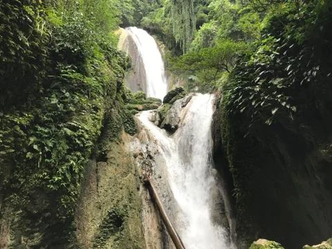 Bihewa Waterfall in Nabire Papua Indonesia Stock Photos