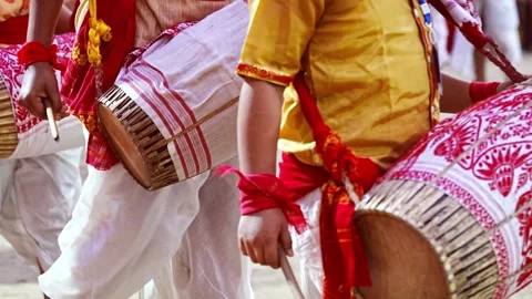 Bihu dance workshop ahead of the Rongali Bihu Video stock 309546547