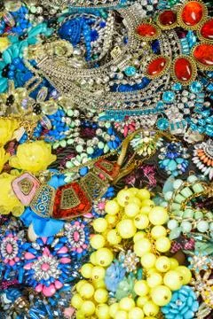 Bijouterie background close up Stock Photos