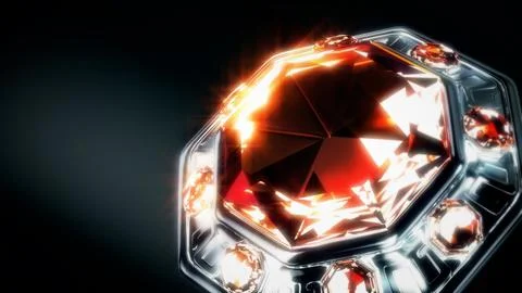 Bijouterie background, silver or white gold ring with red ruby gem stone Stock Illustration