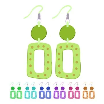 Bijouterie boho earrings vector cartoon graphic Stock Illustration