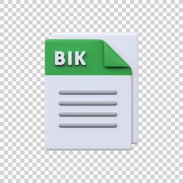 BIK file, format, 3D icon. Stock Illustration
