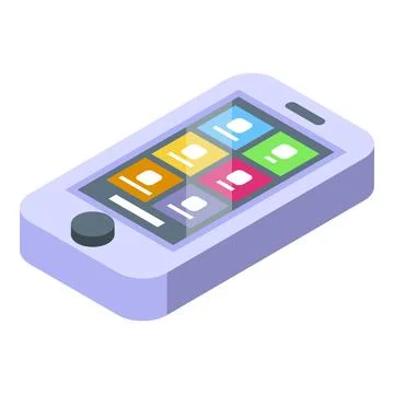 Bike android computer icon isometric vector. Lifestyle counter 스톡 일러스트