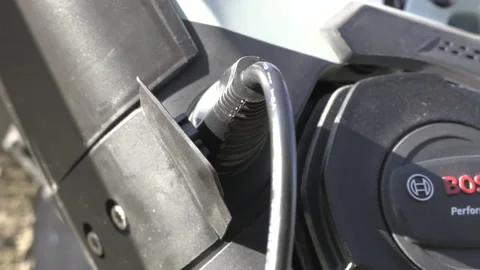 Bike Battery Loading - Plug on Ebike Video stock 143207674
