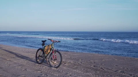Bike on Beach 3 Stock Footage 97426280