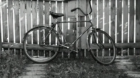 Bike at the board gate Stock Footage 110835637