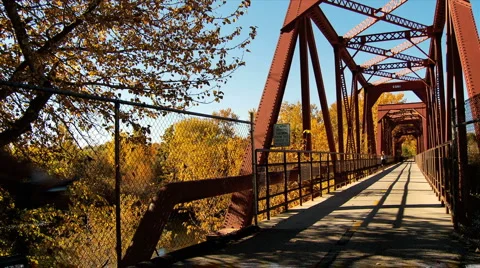 Bike on Bridge Stock Footage 1056691
