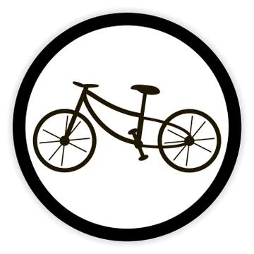 Bike button on white. Stock Illustration