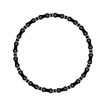 Bike chain circle frame on a white background. Stock Illustration