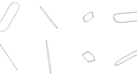 Bike Chains Falling on a White Background. Cycle Chain 3D Animation. 4K Stock Footage 312105233