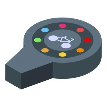 Bike computer icon isometric vector. Device asphalt Illustrazione stock