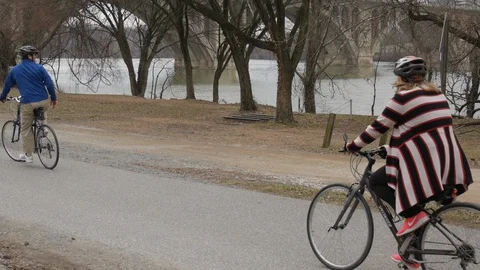 Bike Couple Stock Footage 85667956