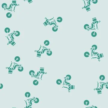 Bike courier glyph seamless pattern Stock Illustration