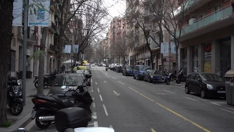 Bike Crossing I Barcelona Stock Footage