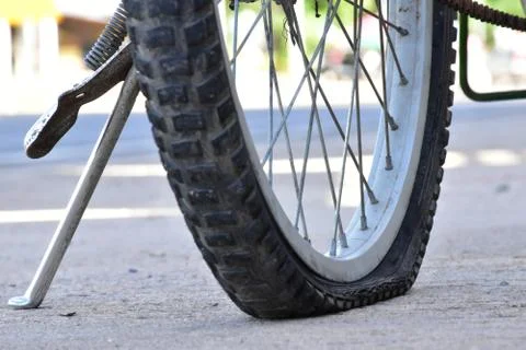 Bike flat tires Stock Photos