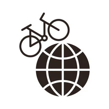 Bike on a globe Stock Illustration