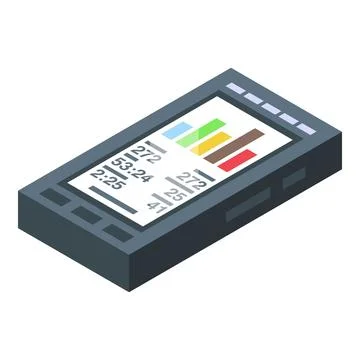 Bike graph computer icon isometric vector. Cycle gear Stock Illustration