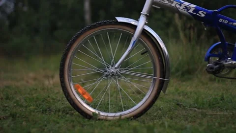 The bike is on the grass Stock Footage 7763732