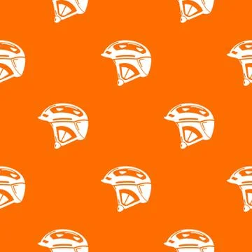 Bike helmet pattern vector orange Stock Illustration