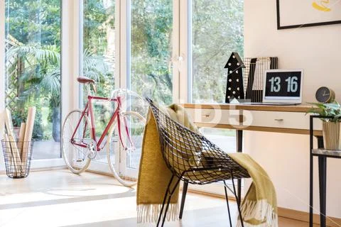 Bike at home office Stock Photos