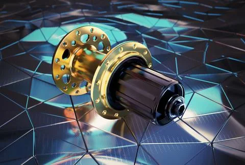 Bike hub on technical surface Stock Illustration