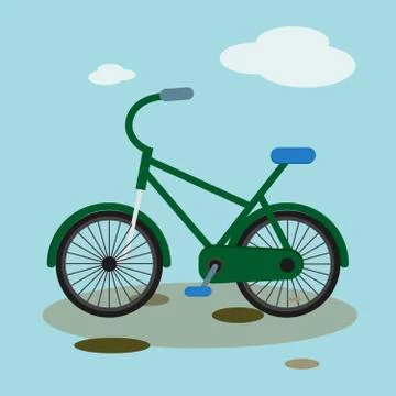 Bike mountain downhill vector flat bicycle illustration extreme urban biking Stock Illustration