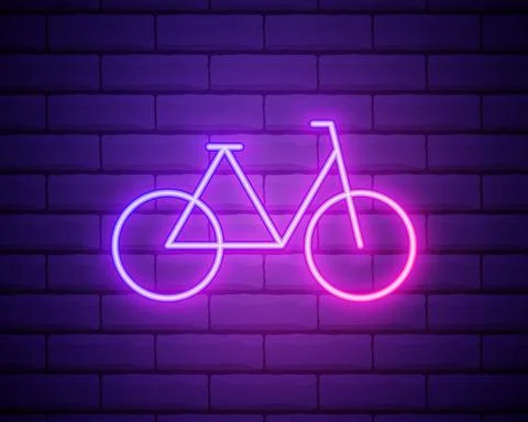 A bike neon icon. Elements of web set. Simple icon for websites, web design,  Illustrazione stock