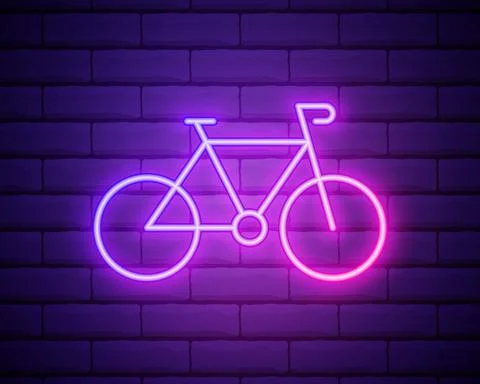 A bike neon icon. Elements of web set. Simple icon for websites, web design,  Stock Illustration