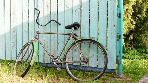 Bike at the open gate Stock Footage 110833774