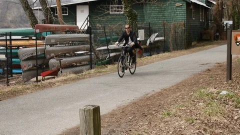 Bike in the Park Stock Footage 85667828