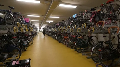 Bike parking at the central station Video stock 70891754