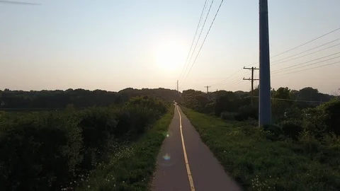 Bike Path Aerial Video stock 108512925