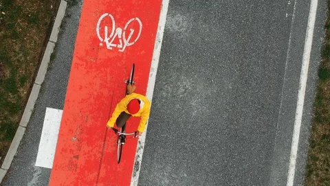 Bike path after rain Stock Footage 106411054