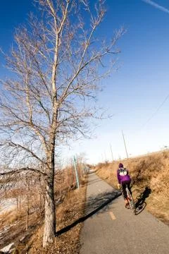 Bike path during the spring Stock Photos