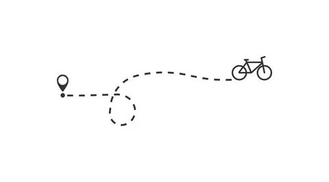 Bike path icon. Trip map illustration symbol. Sign navigation pointer vector. Stock Illustration