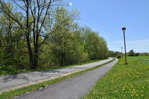 The bike path in spring Stock Photos