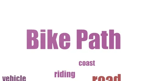 Bike Path Word Cloud Animated Isolated O... | Stock Video | Pond5