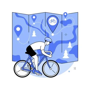 Bike paths network abstract concept vector illustration. Stock Illustration