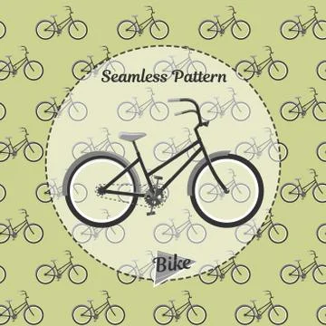 Bike pattern. Simple illustration of bicycle vector for web and print Stock Illustration