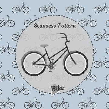 Bike pattern. Simple illustration of bicycle vector for web and print Stock Illustration