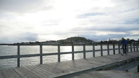 Bike on a Pier Stock Footage 110987550