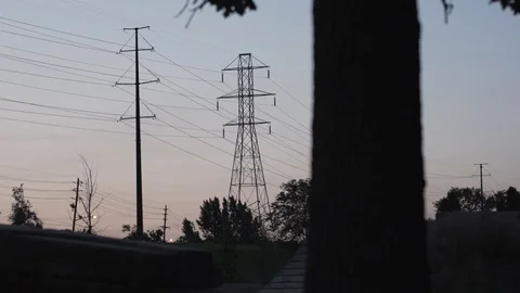 Bike Power Lines Stock Footage 116186980