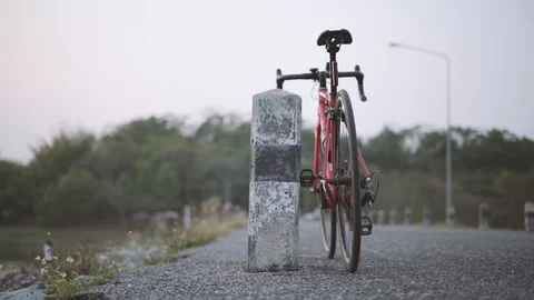 Bike with red tail light Stock Footage 88125502