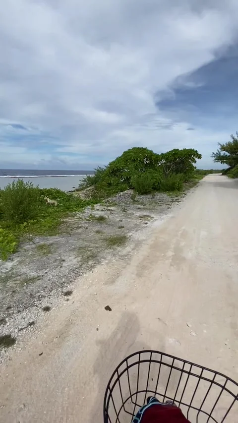 Bike ride in Rangiroa Stockbeeldmateriaal 344427638