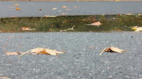 Bike ride through puddle - 2 Stock Footage 12471826