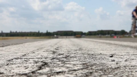 Bike on runway Stock Footage 79604022