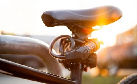 Bike Seat With Code Lock Close Up Stock Photos