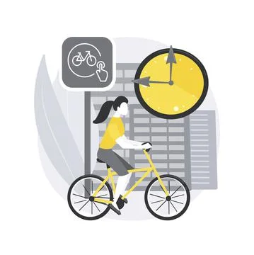 Bike sharing abstract concept vector illustration. Stock Illustration